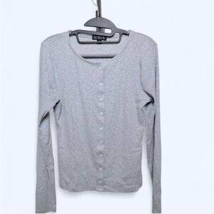 J. Crew Light Gray Rib Knit Cardigan